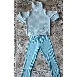 Softies Sz S/M Marshmallow Hoodie Lounge Set Pajamas Hoodie/Jogger Set Blue NWT
